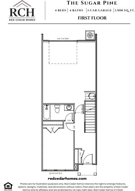 The Sugar Pine First Floor — 4 bed, 4 bath, 1908 sq ft