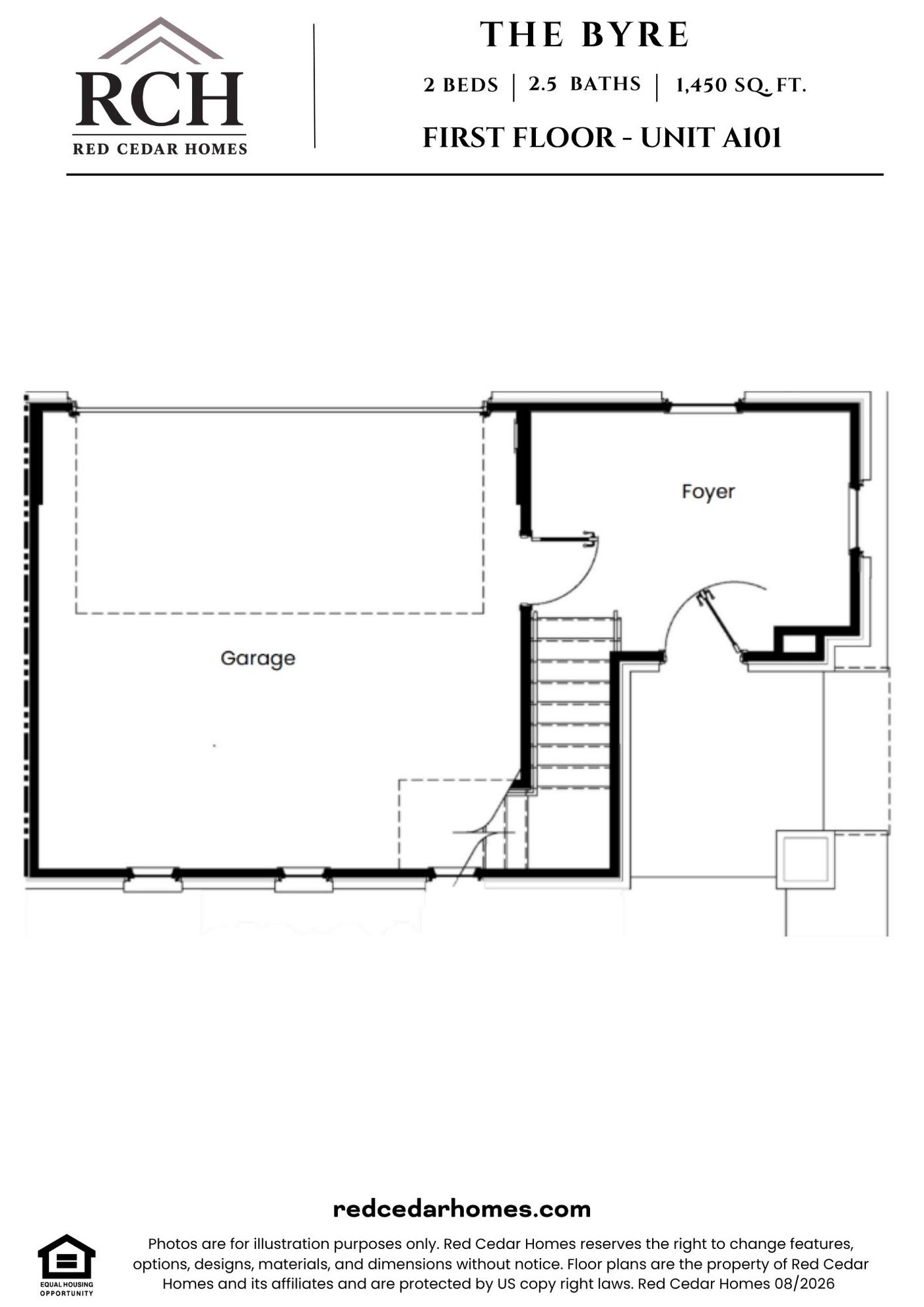 A101 First Floor — 2 bed, 2.5 bath, 1450 sq ft