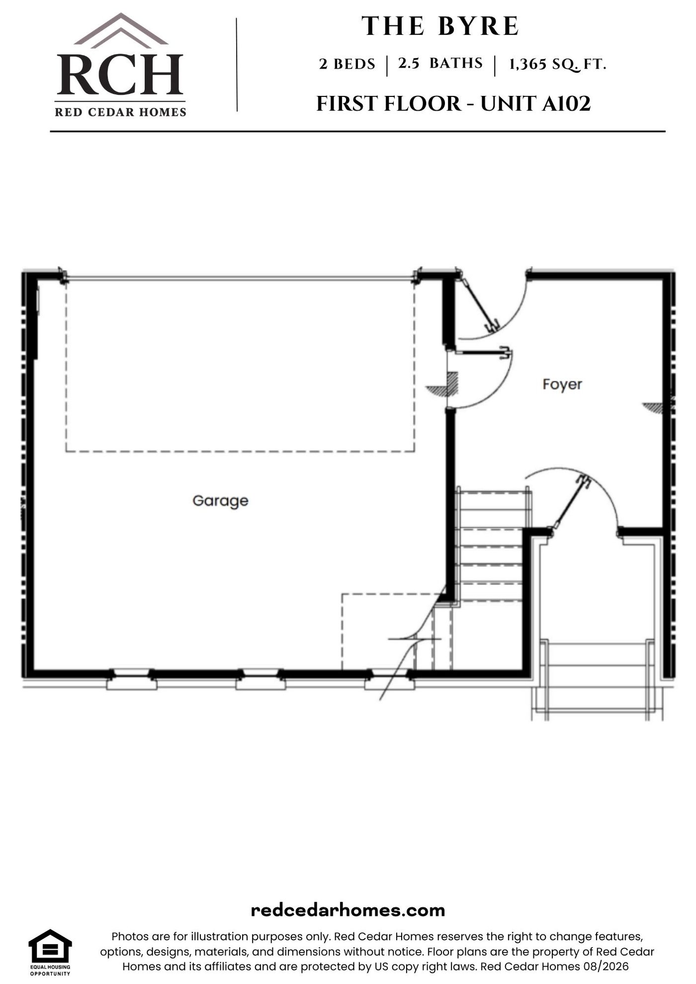 A102 First Floor — 2 bed, 2.5 bath, 1365 sq ft
