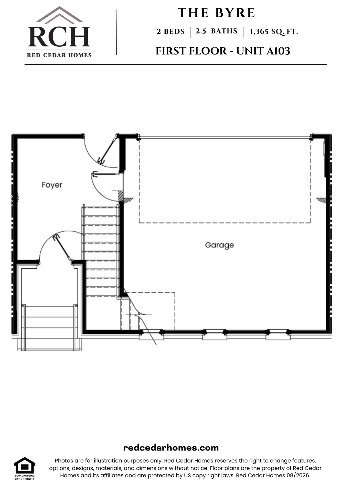 A103 First Floor — 2 bed, 2.5 bath, 1365 sq ft