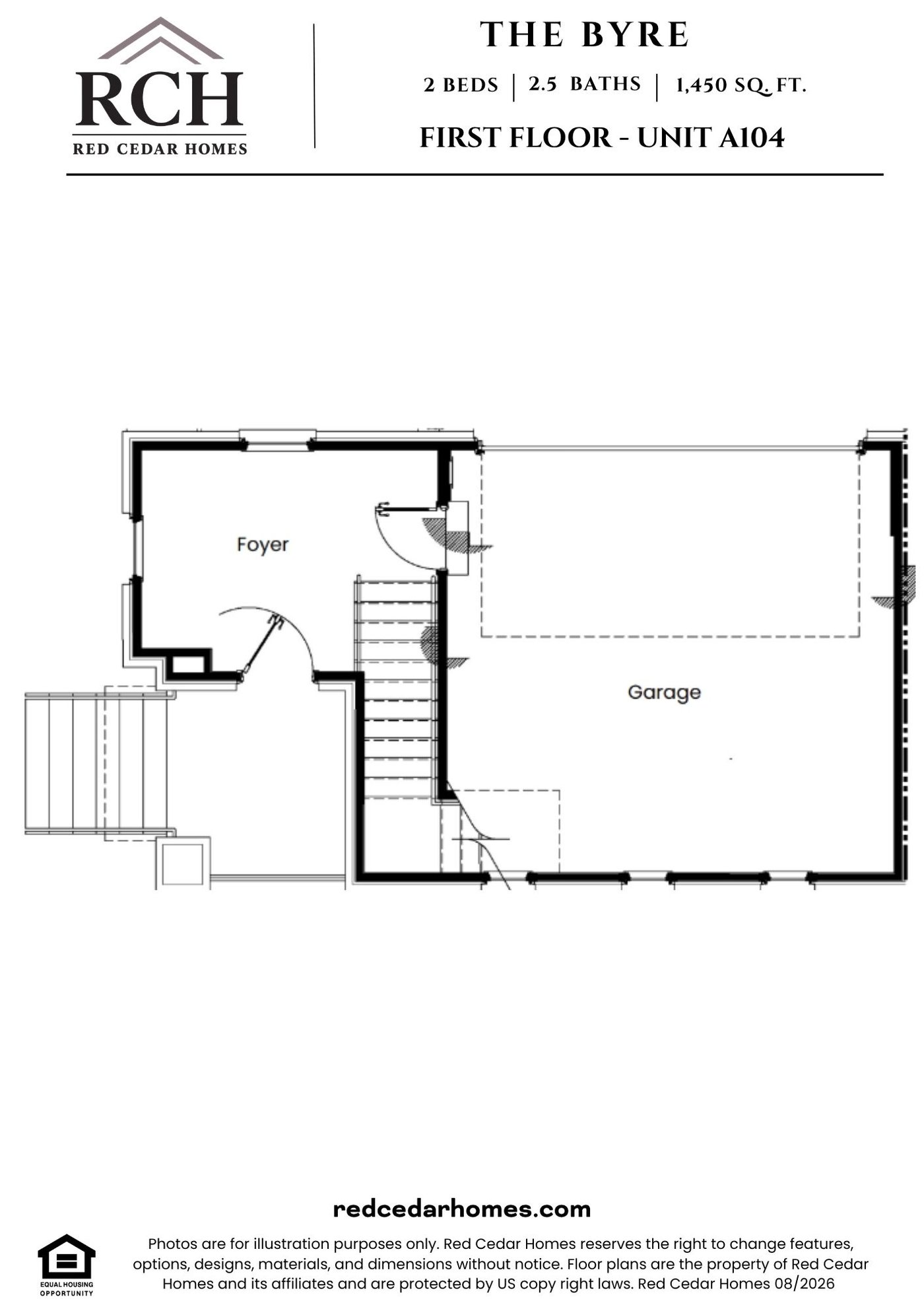 A104 First Floor — 2 bed, 2.5 bath, 1450 sq ft