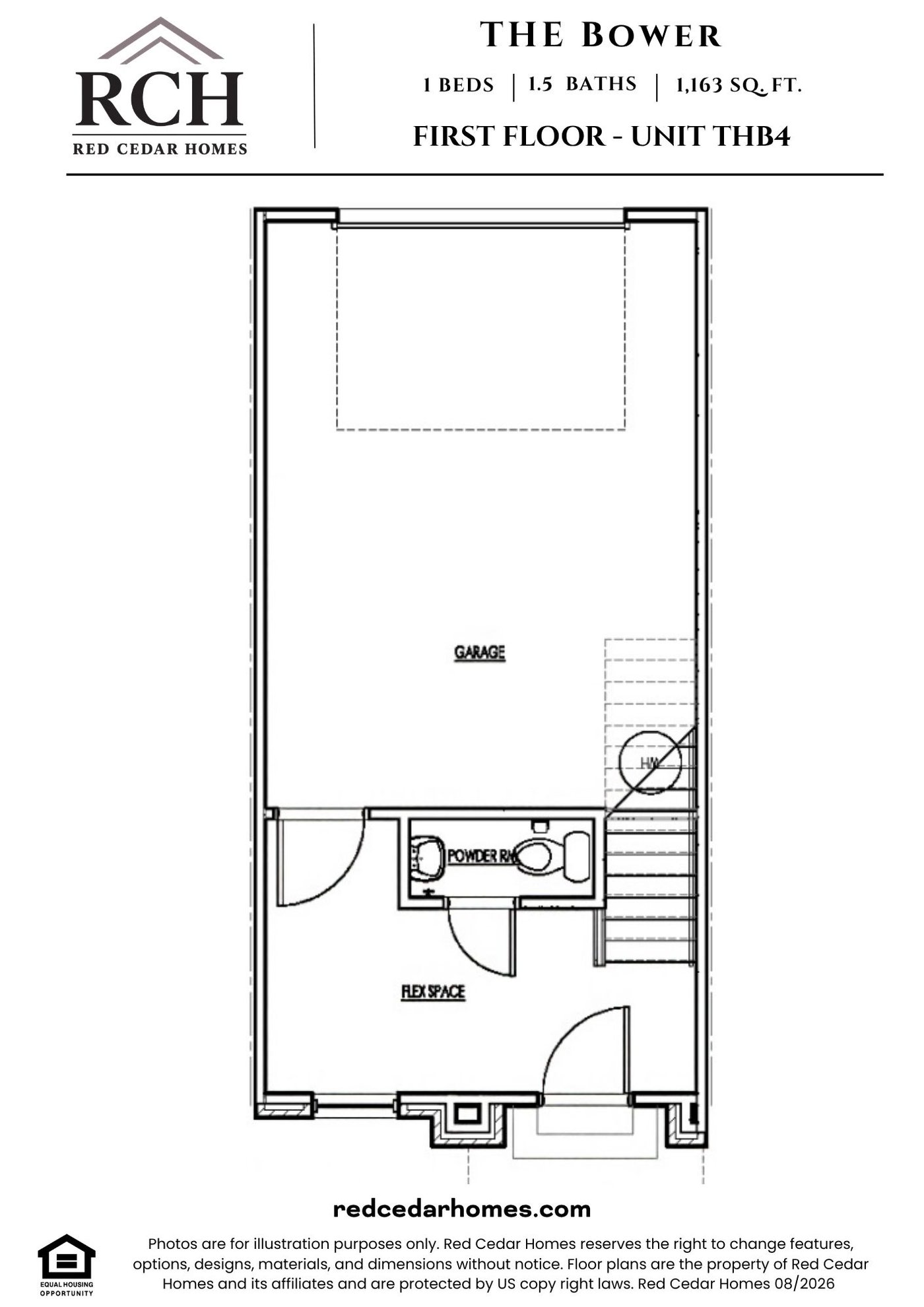 THB4 First Floor — 1 bed, 1.5 bath, 1163 sq ft